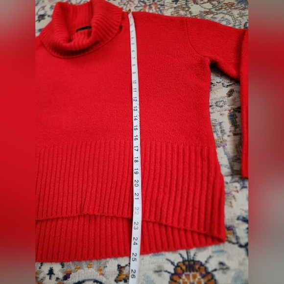 Rachel Zoe Red Knit Turtleneck Sweater Oversized Long Sleeve, sz MD - Picture 11 of 12